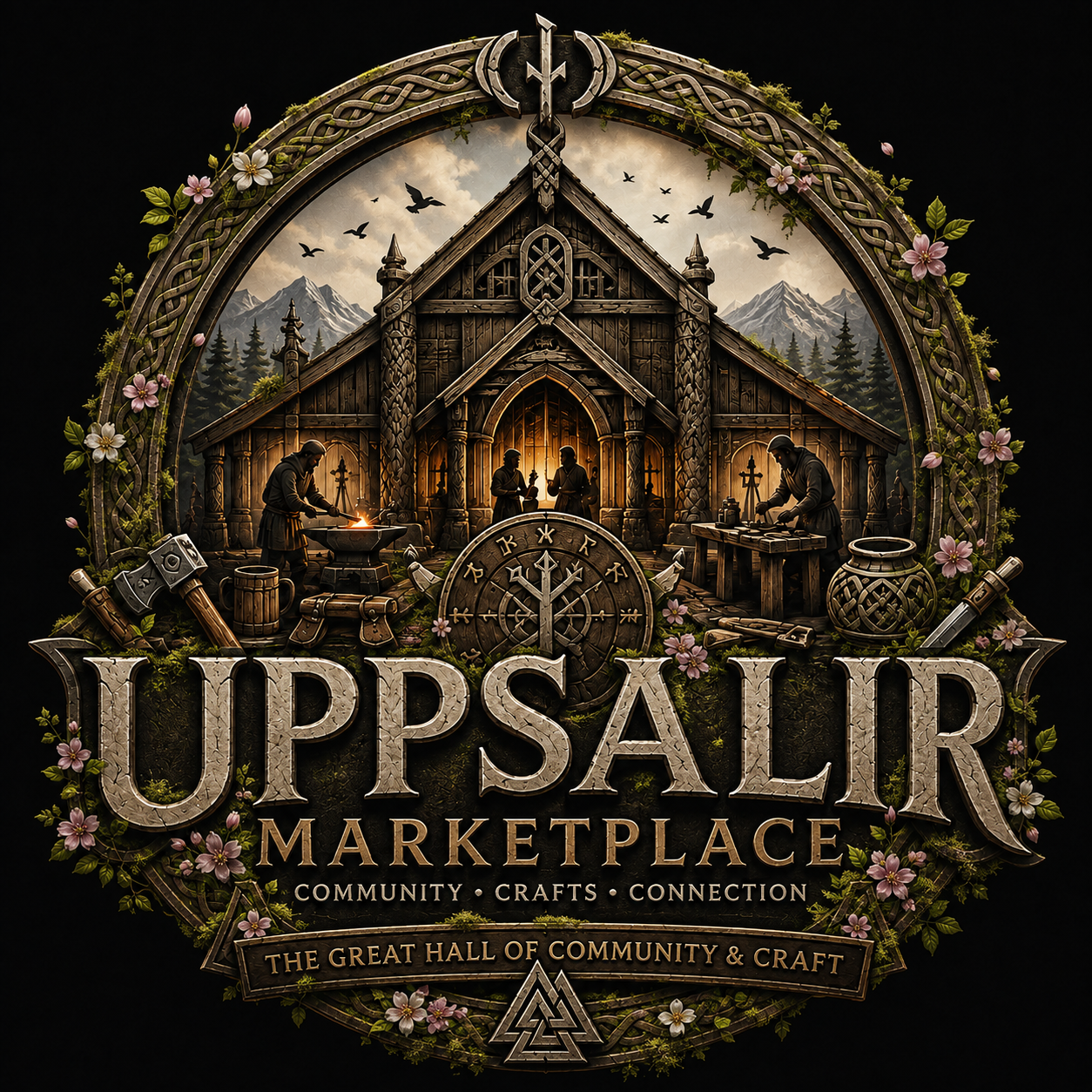 Uppsalir Marketplace — the great hall of community and craft